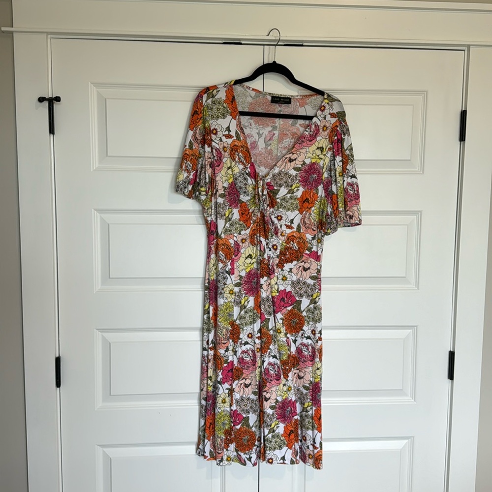 Lane Bryant 18/20 floral dress with shirred bust